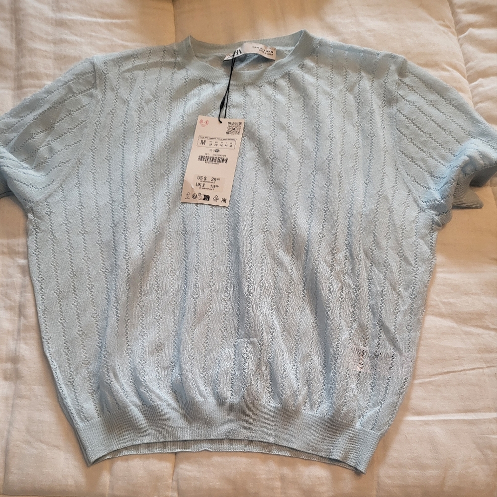 ZARA Light Blue Sweater NWT